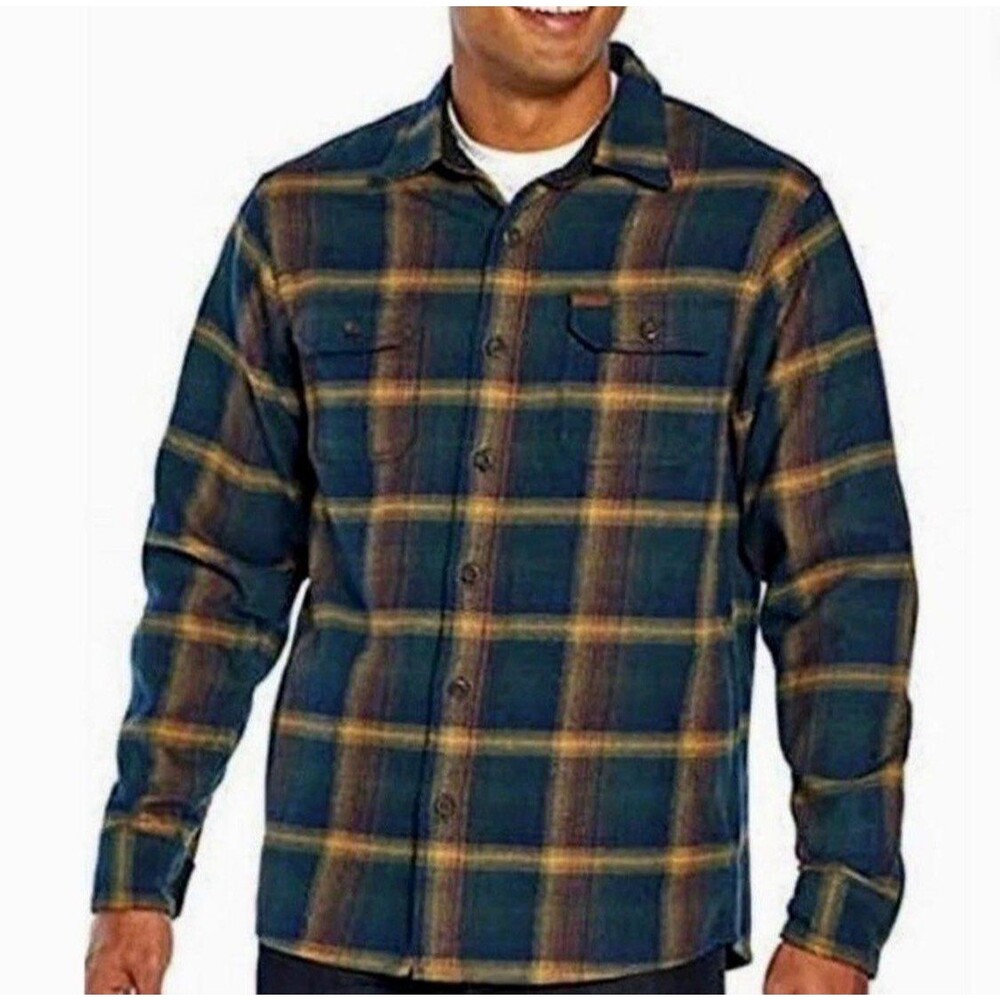 Men’s Orvis Big Bear Brushed Flannel Shacket Sz. XXL Blue Plaid